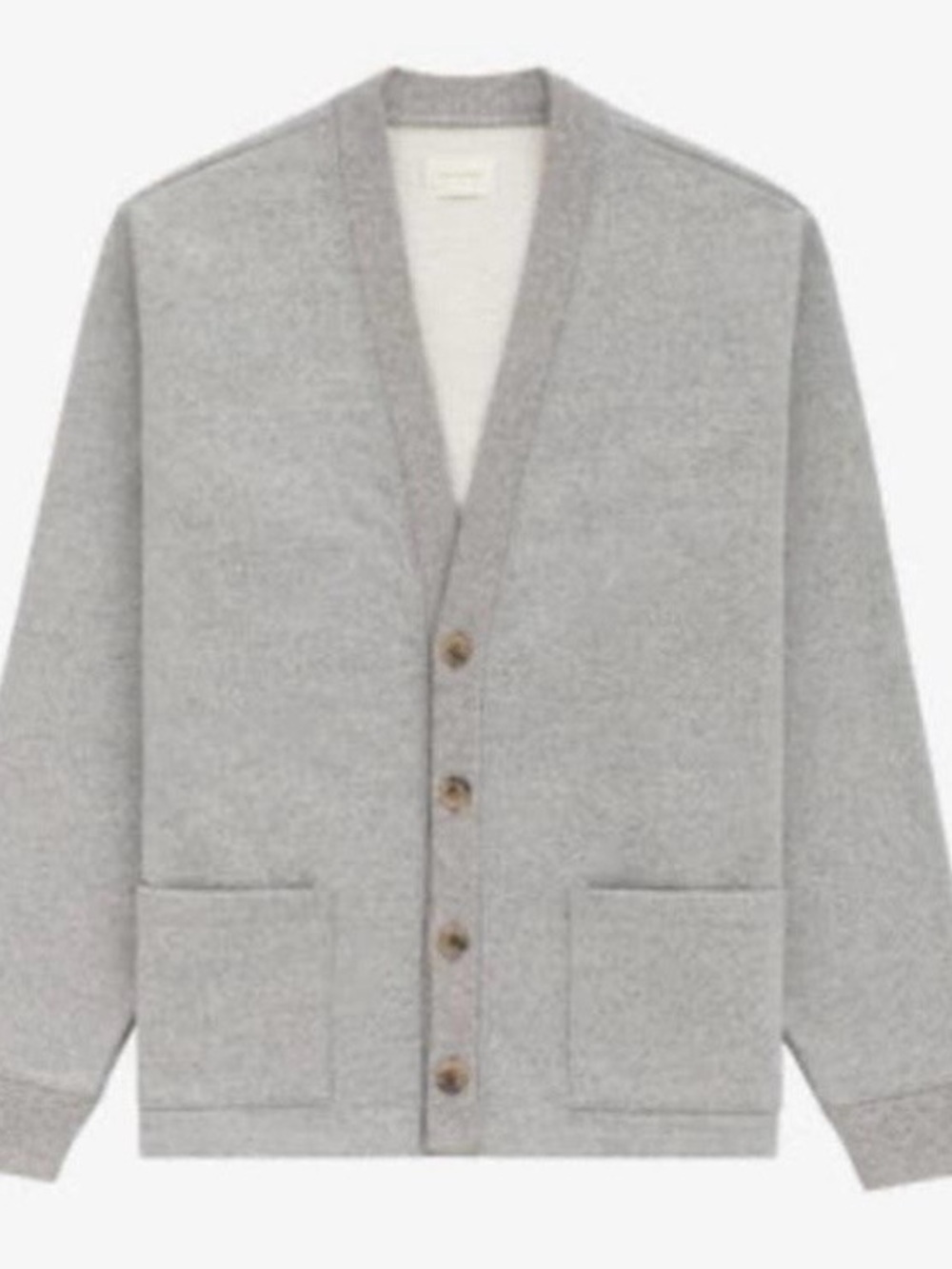 Aime Leon Dore Light Grey V‑Neck Button Cardigan